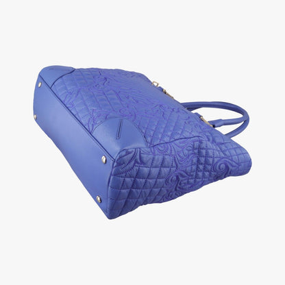 Versace Vanitas Medusa Blue Leather Handbag — view 4