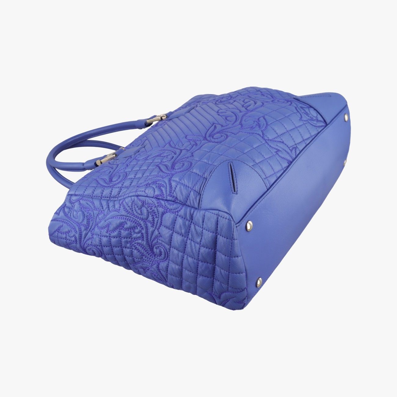 Versace Vanitas Medusa Blue Leather Handbag — view 7