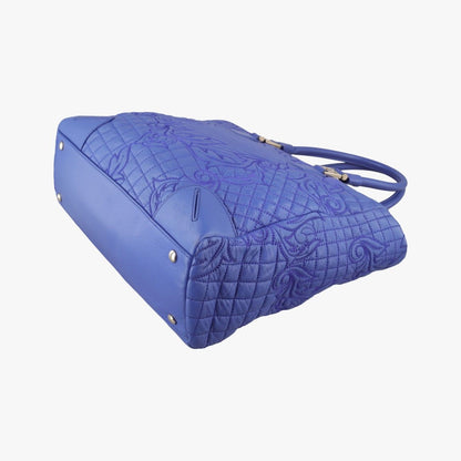 Versace Vanitas Medusa Blue Leather Handbag — view 6