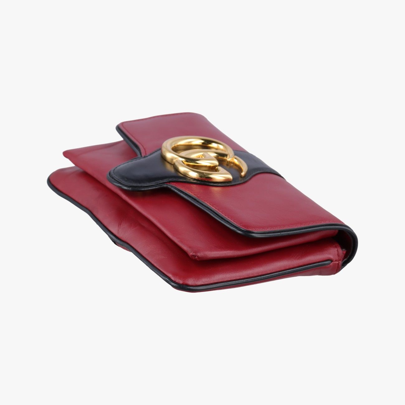 Gucci Ali Red Black Leather Messenger Bag — view 4