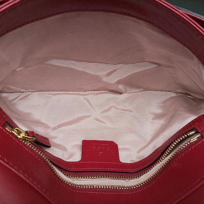 Gucci Ali Red Black Leather Messenger Bag — view 9
