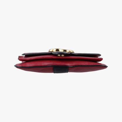 Gucci Ali Red Black Leather Messenger Bag — view 3