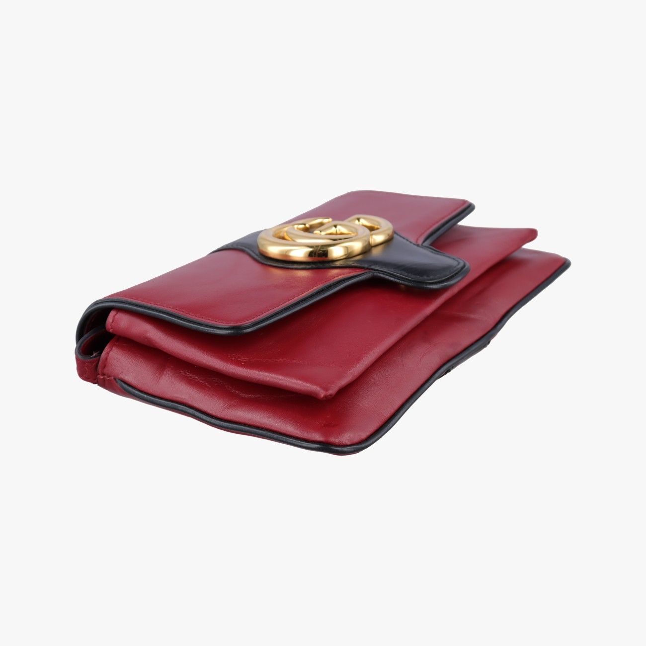Gucci Ali Red Black Leather Messenger Bag — view 5