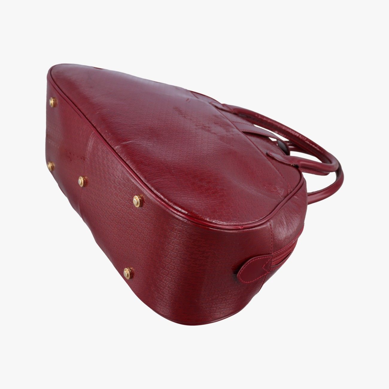 Dior Double Saddle Bowler Red Patent Handbag — view 6
