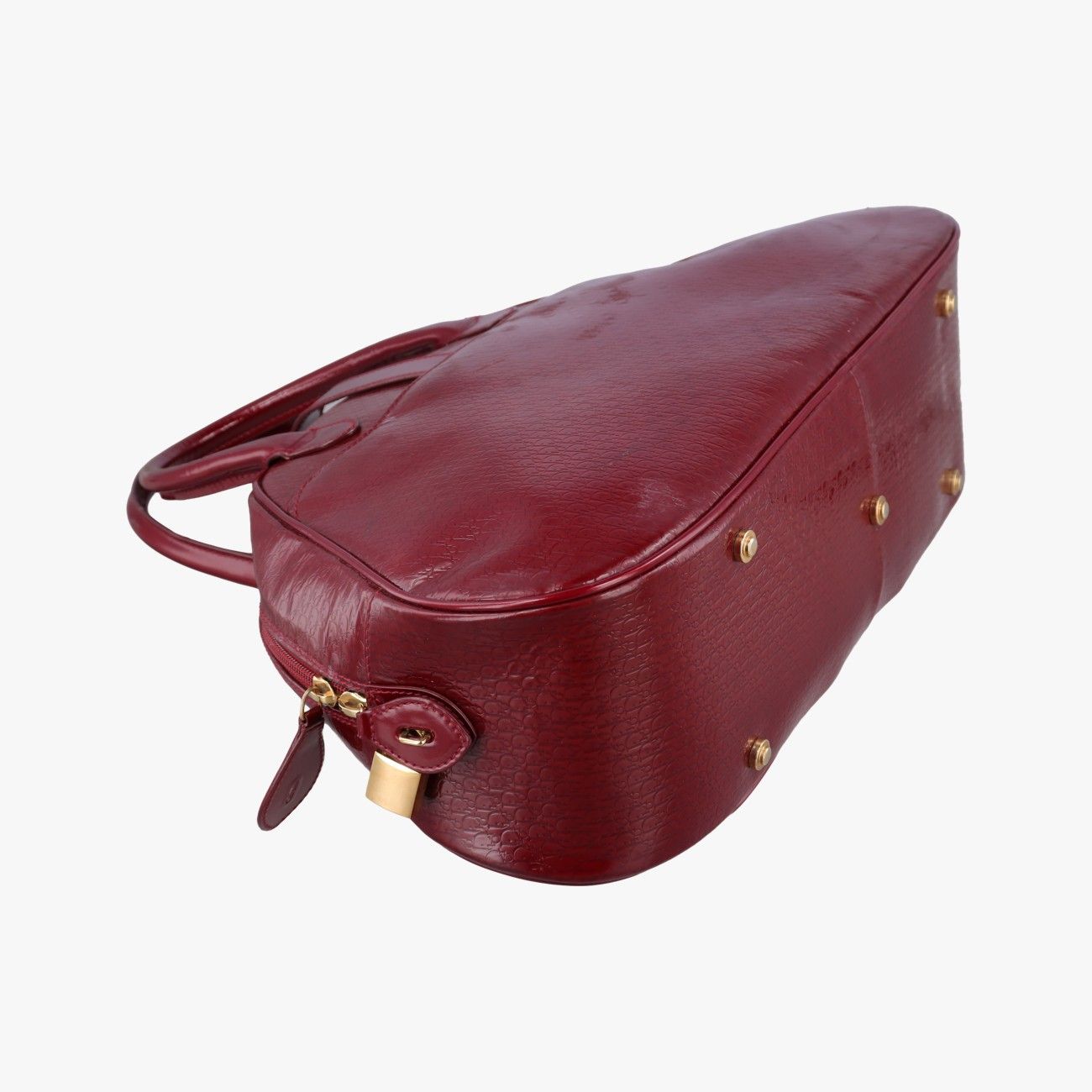 Dior Double Saddle Bowler Red Patent Handbag — view 7