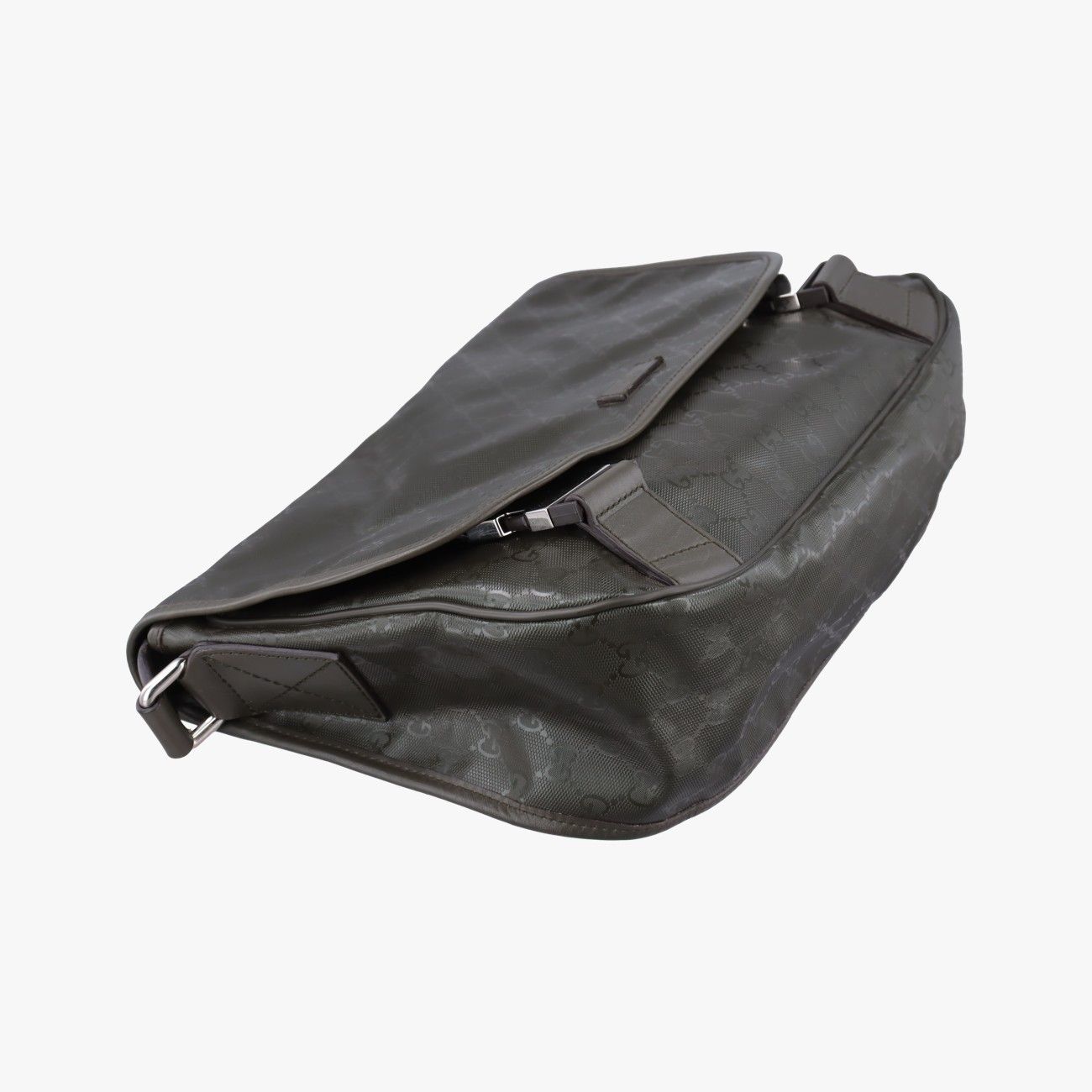 Gucci GG Plus Messenger Green Canvas Tote — view 5