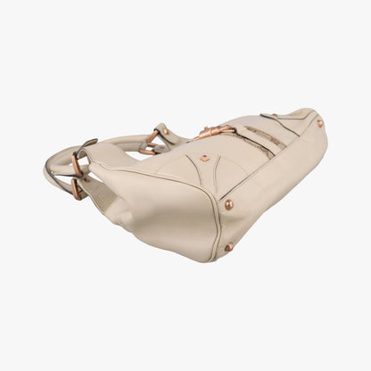 Gucci New Jackie White Leather Canvas Handbag — view 5