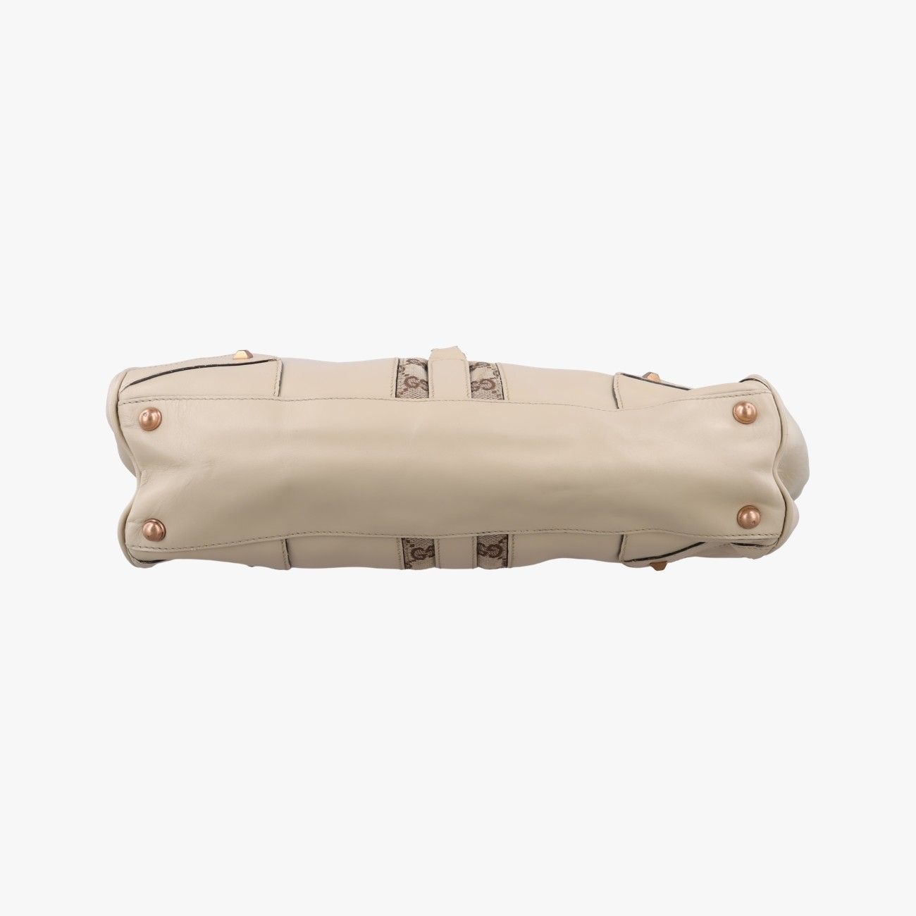 Gucci New Jackie White Leather Canvas Handbag — view 3