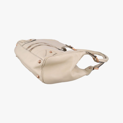 Gucci New Jackie White Leather Canvas Handbag — view 6