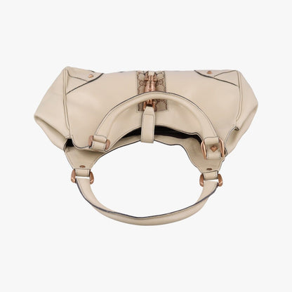 Gucci New Jackie White Leather Canvas Handbag — view 8