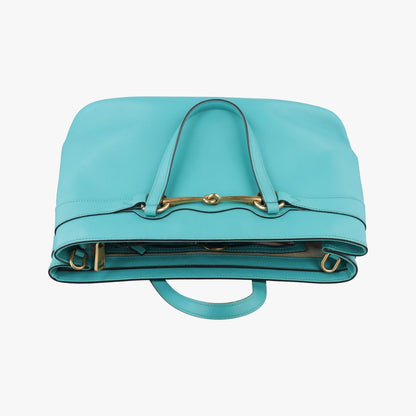 Gucci Bright Bit Blue Leather Messenger Bag — view 8