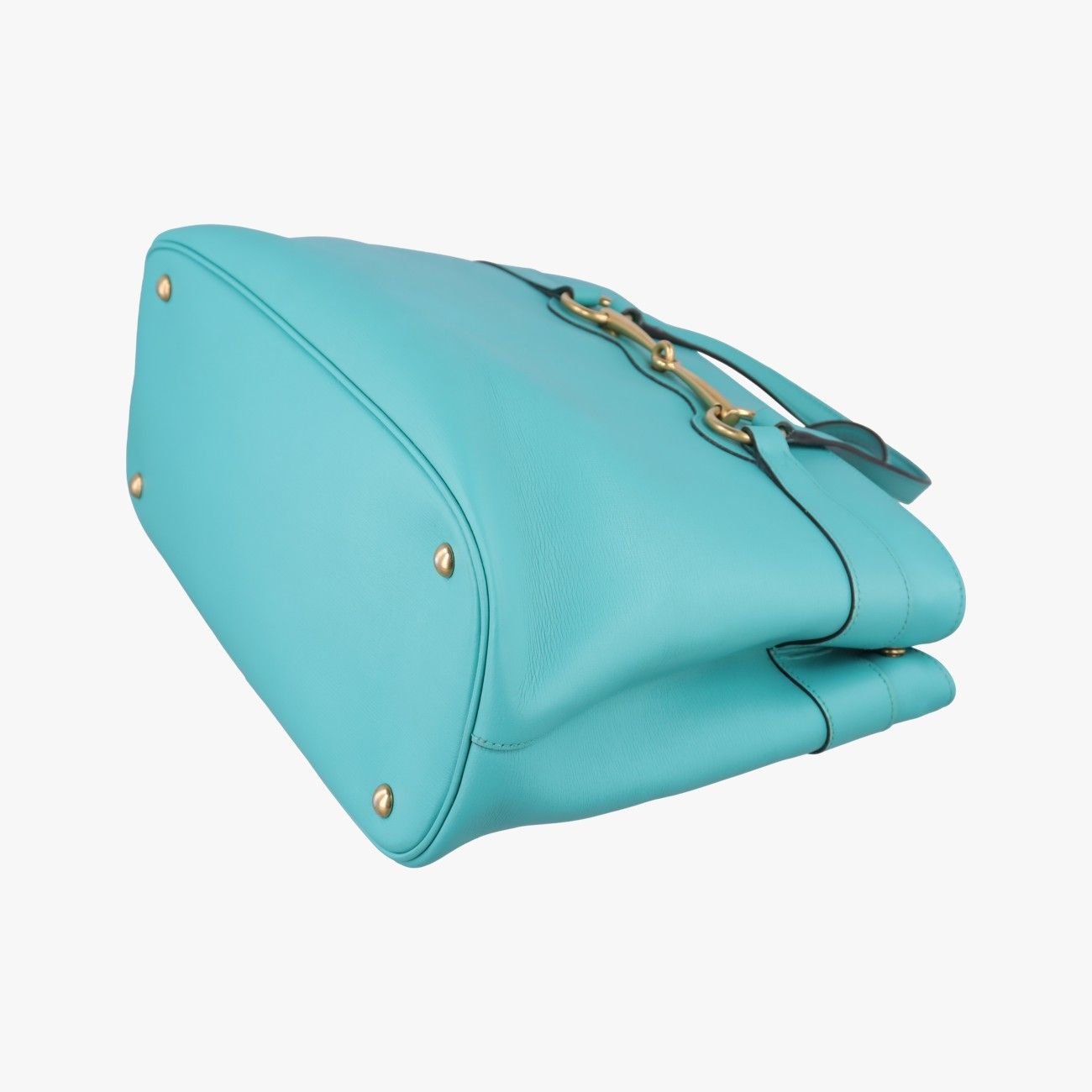 Gucci Bright Bit Blue Leather Messenger Bag — view 4