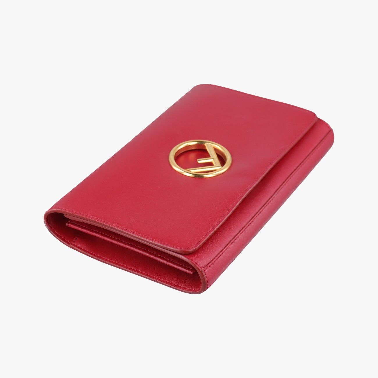 Fendi Canai Logo Red Leather Messenger Bag — view 5