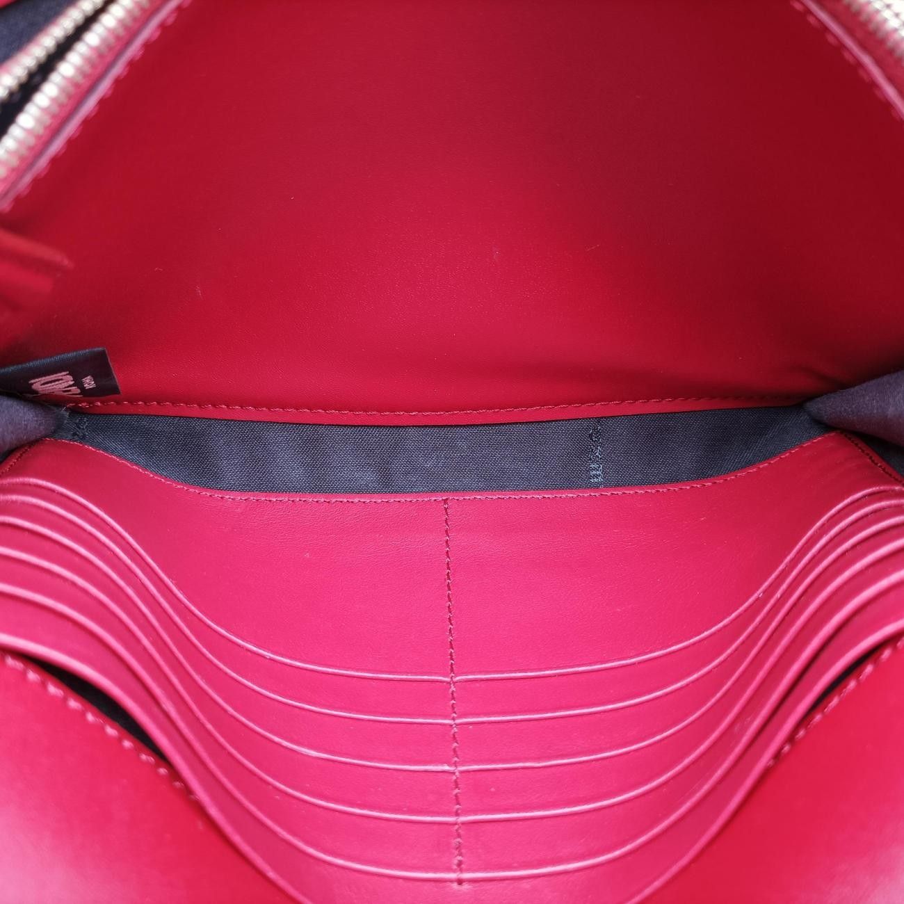 Fendi Canai Logo Red Leather Messenger Bag — view 9