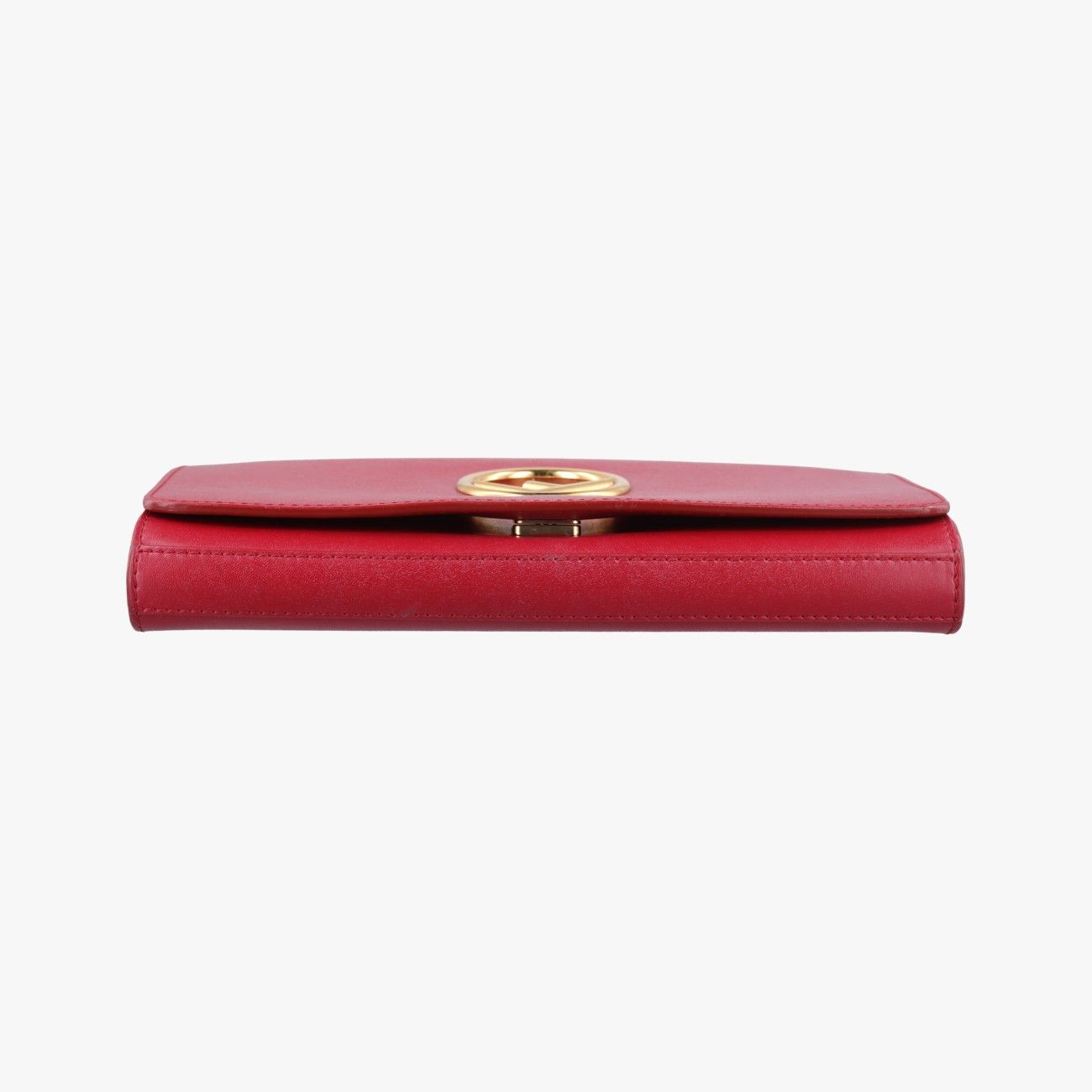 Fendi Canai Logo Red Leather Messenger Bag — view 3