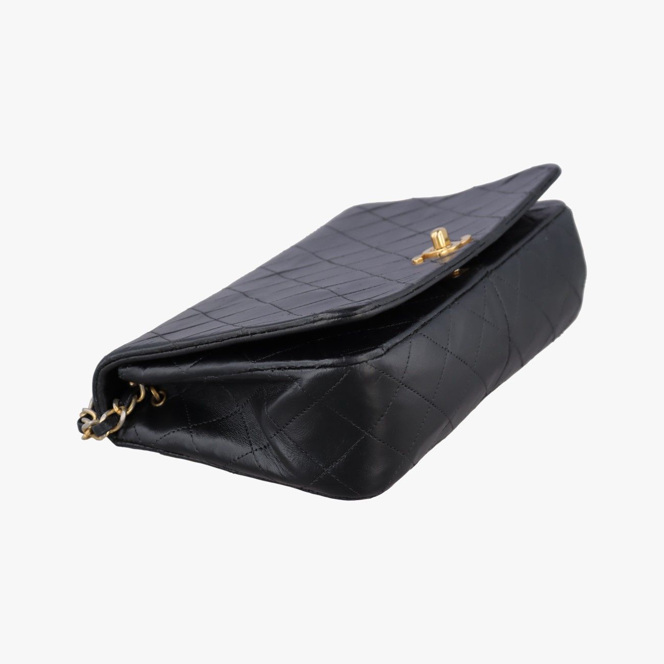 Chanel Quilted Black Lambskin Messenger Bag — view 5