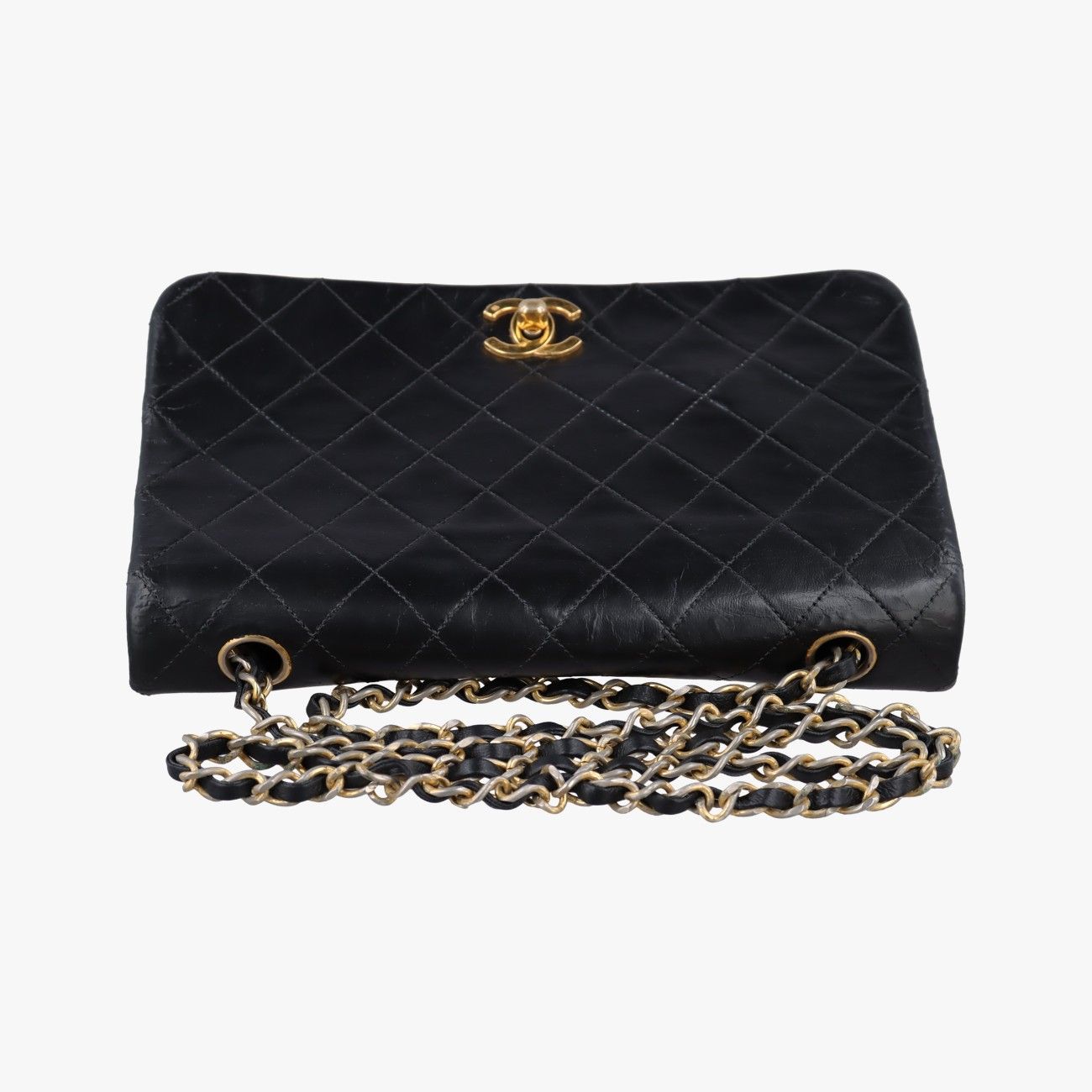 Chanel Quilted Black Lambskin Messenger Bag — view 8