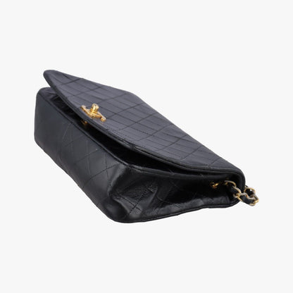Chanel Quilted Black Lambskin Messenger Bag — view 4