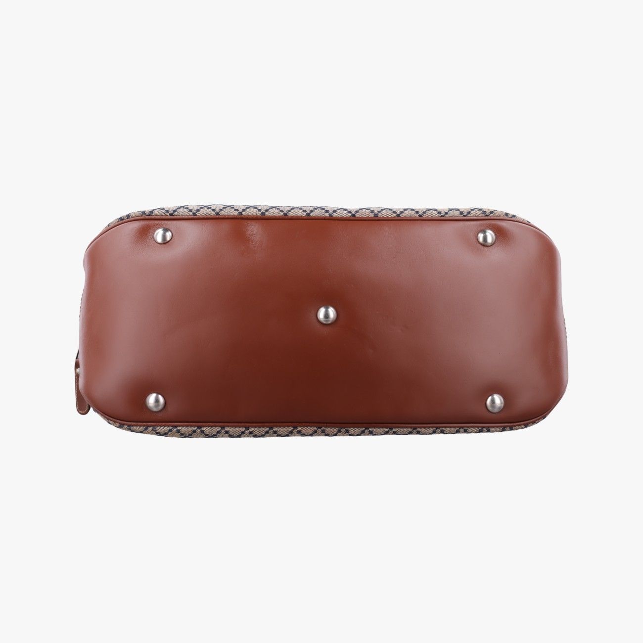 Gucci Diamante Brown Beige Canvas Leather Handbag — view 3
