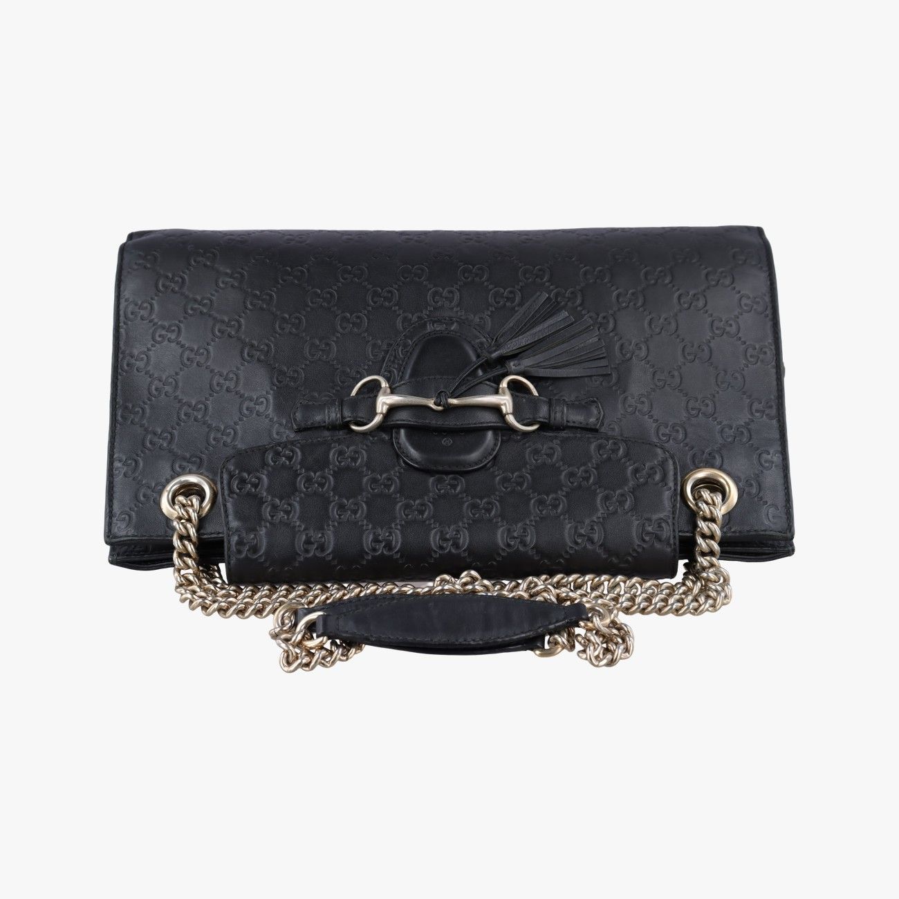 Gucci Emily Black Leather Messenger Bag — view 8