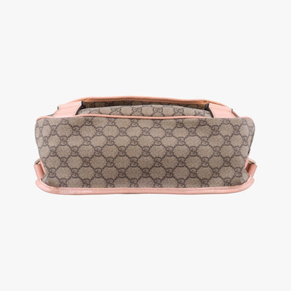Gucci GG Plus Messenger Beige Pink Canvas Leather Tote — view 3