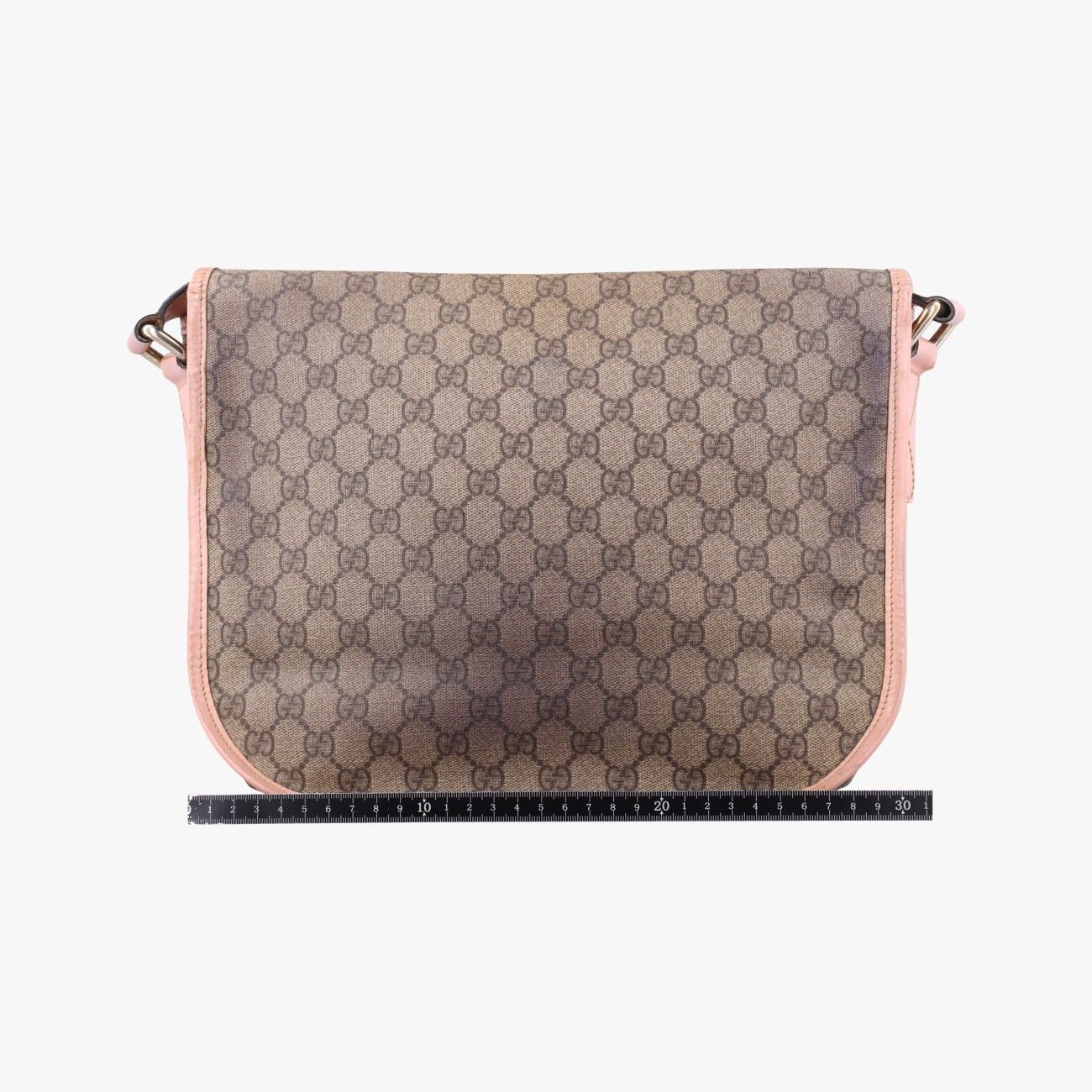 Gucci GG Plus Messenger Beige Pink Canvas Leather Tote — view 2