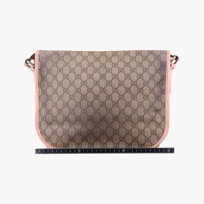Gucci GG Plus Messenger Beige Pink Canvas Leather Tote — view 2