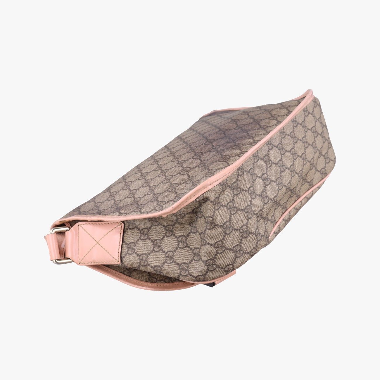 Gucci GG Plus Messenger Beige Pink Canvas Leather Tote — view 7