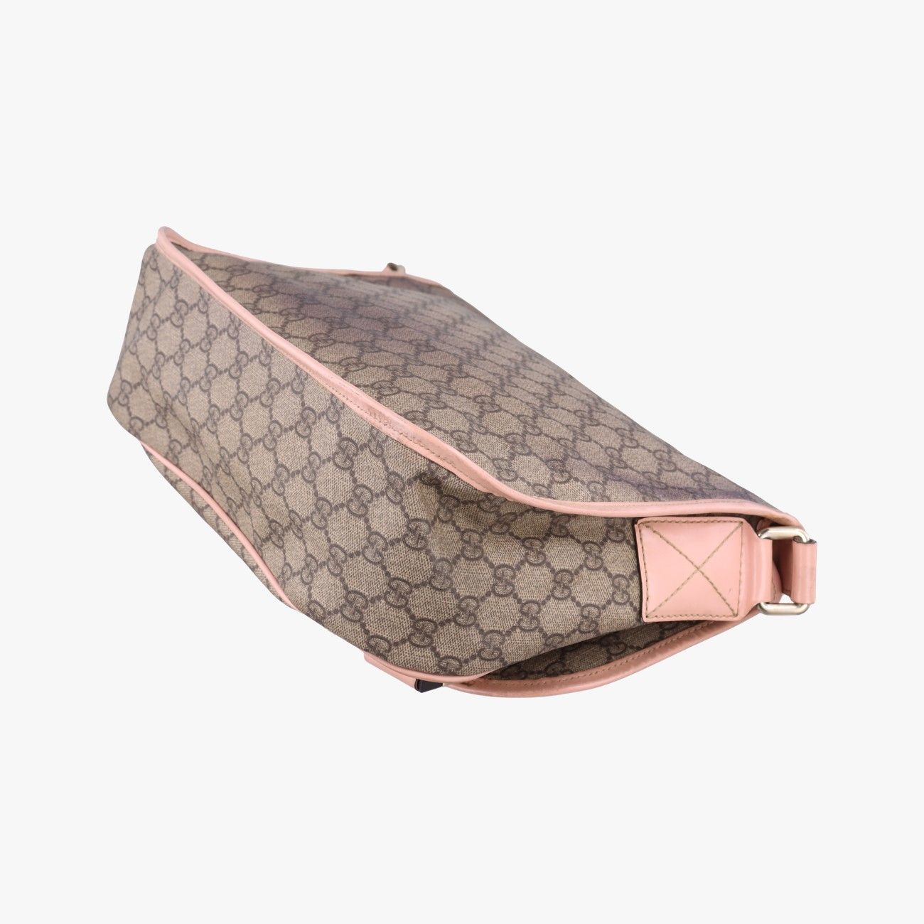 Gucci GG Plus Messenger Beige Pink Canvas Leather Tote — view 6