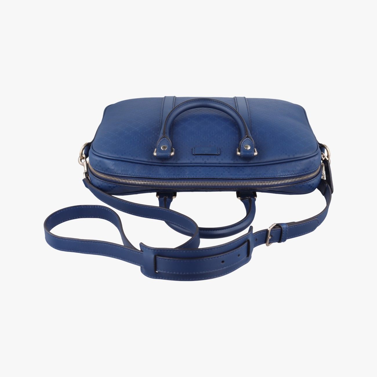 Gucci Diamante Navy Leather Messenger Bag — view 8