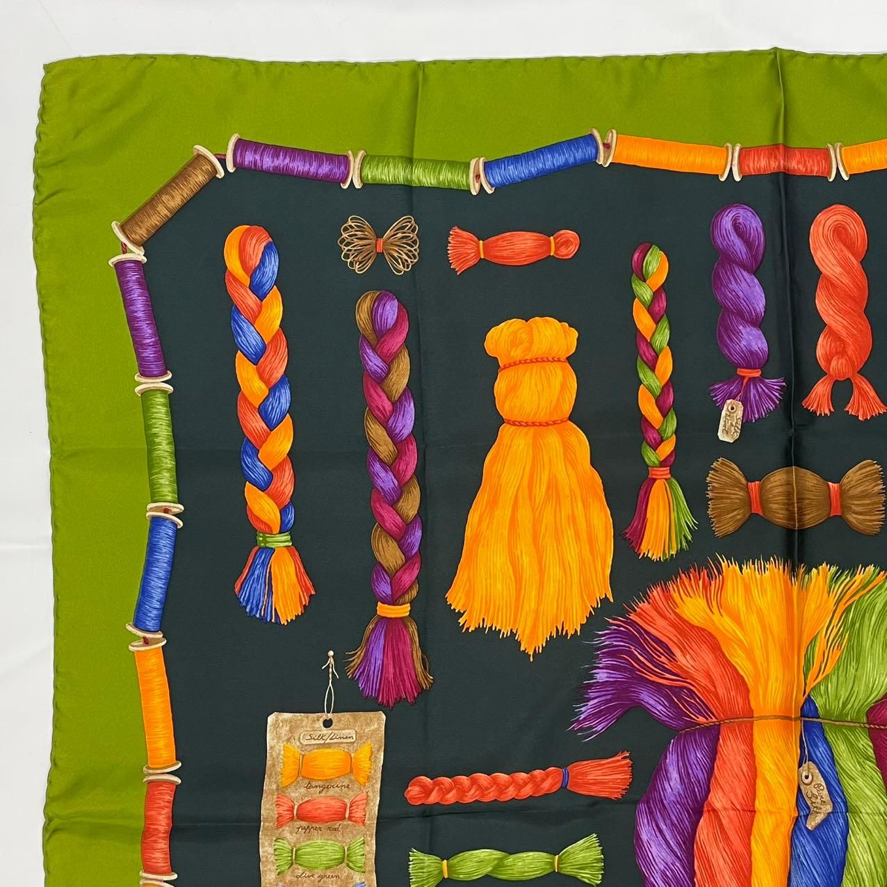 Gucci Scarf Silk All Over Pattern Green Multicolor — view 5
