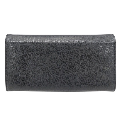 Chanel Wallet Caviar Leather Charcoal Gray Flap Type Logo Adult — view 2