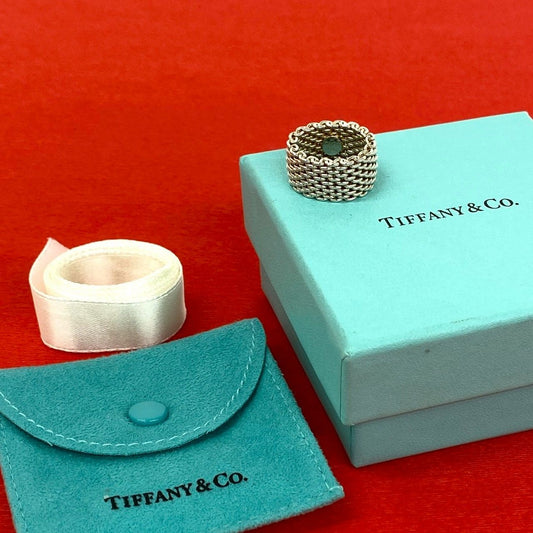 Tiffany & Co Box Vintage Somerset Ring 925 Sterling Silver No 8