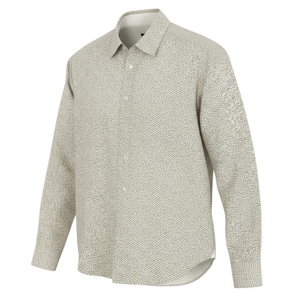 Louis Vuitton Longsleeve Shirt Cotton Total Pattern White Khaki