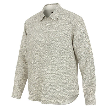 Louis Vuitton Longsleeve Shirt Cotton Total Pattern White Khaki