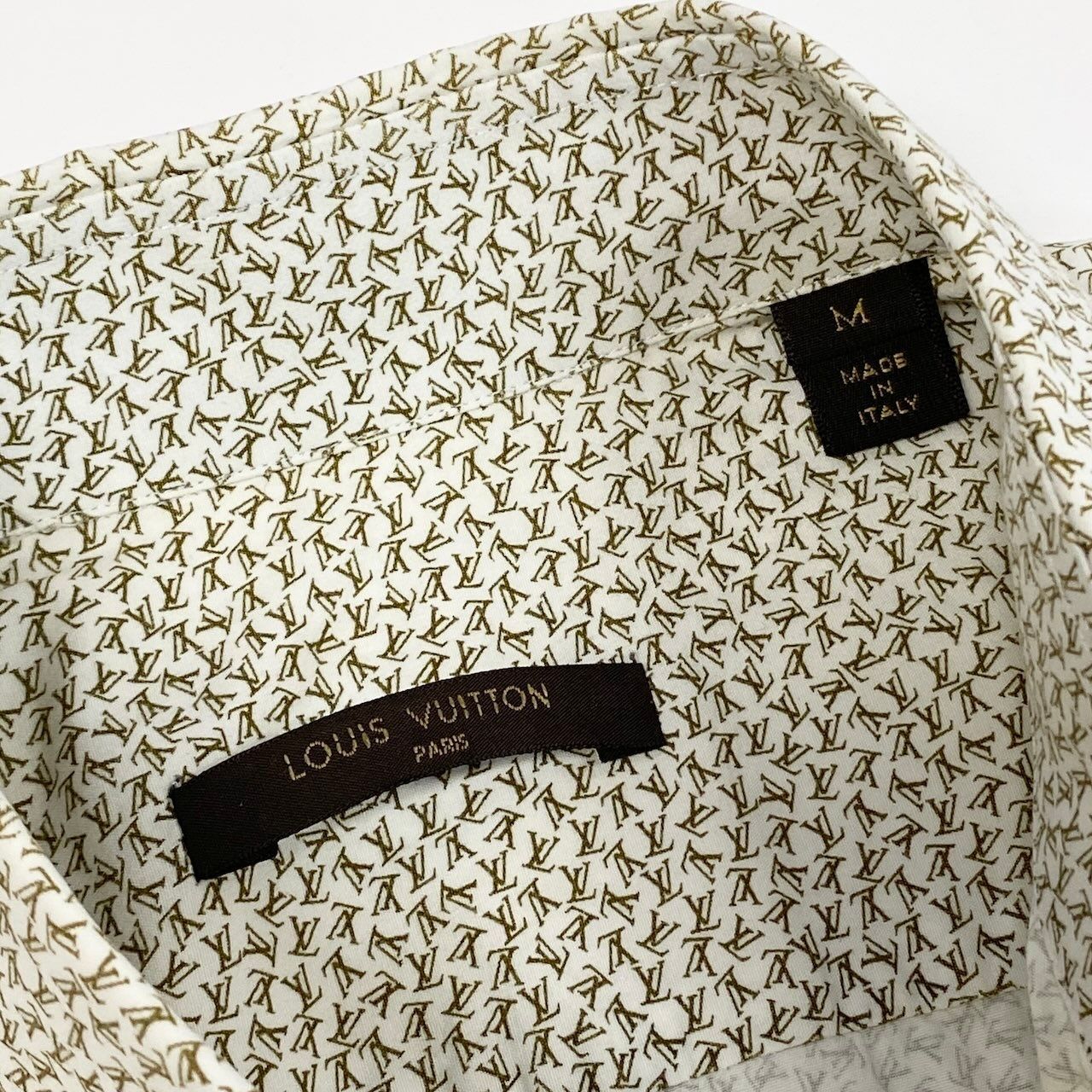 Louis Vuitton Longsleeve Shirt Cotton Total Pattern White Khaki — view 7