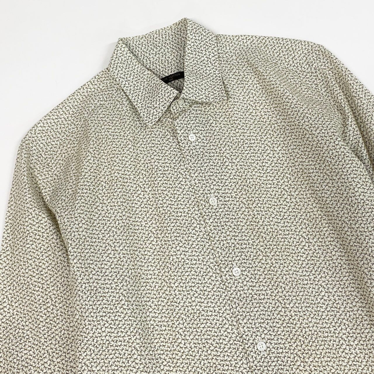 Louis Vuitton Longsleeve Shirt Cotton Total Pattern White Khaki — view 4