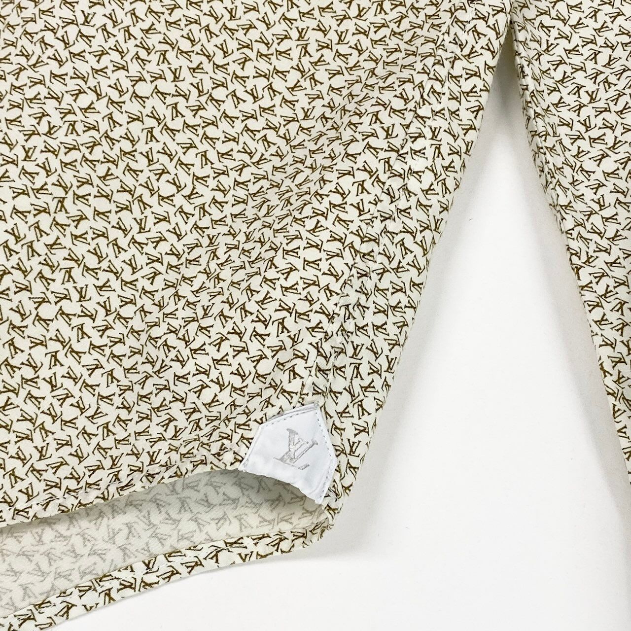 Louis Vuitton Longsleeve Shirt Cotton Total Pattern White Khaki — view 6