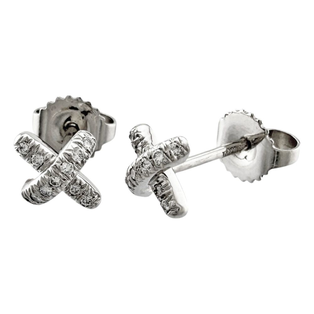 Tiffany & Co Cross Stitch Earrings Diamond