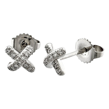 Tiffany & Co Cross Stitch Earrings Diamond