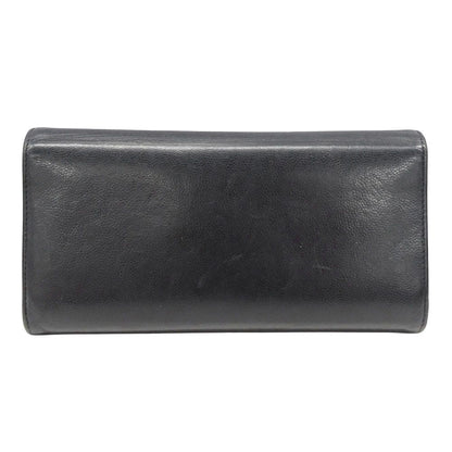 Chanel Wallet Leather Black Silver Flap Logo Simple — view 2