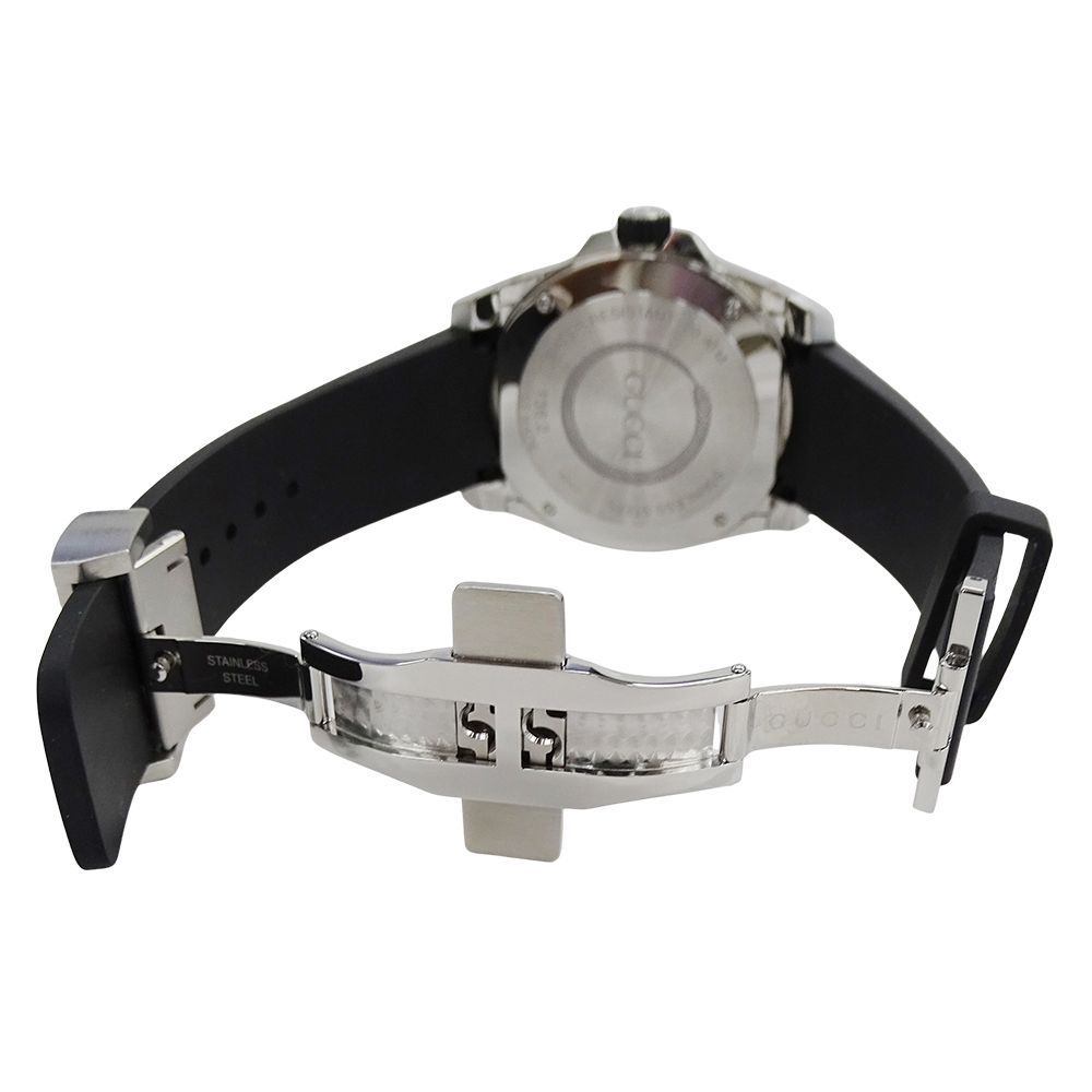 Gucci Watch Dive Snake Date Quartz Stainless Steel Rubber 136.2 Black Polished — view 4