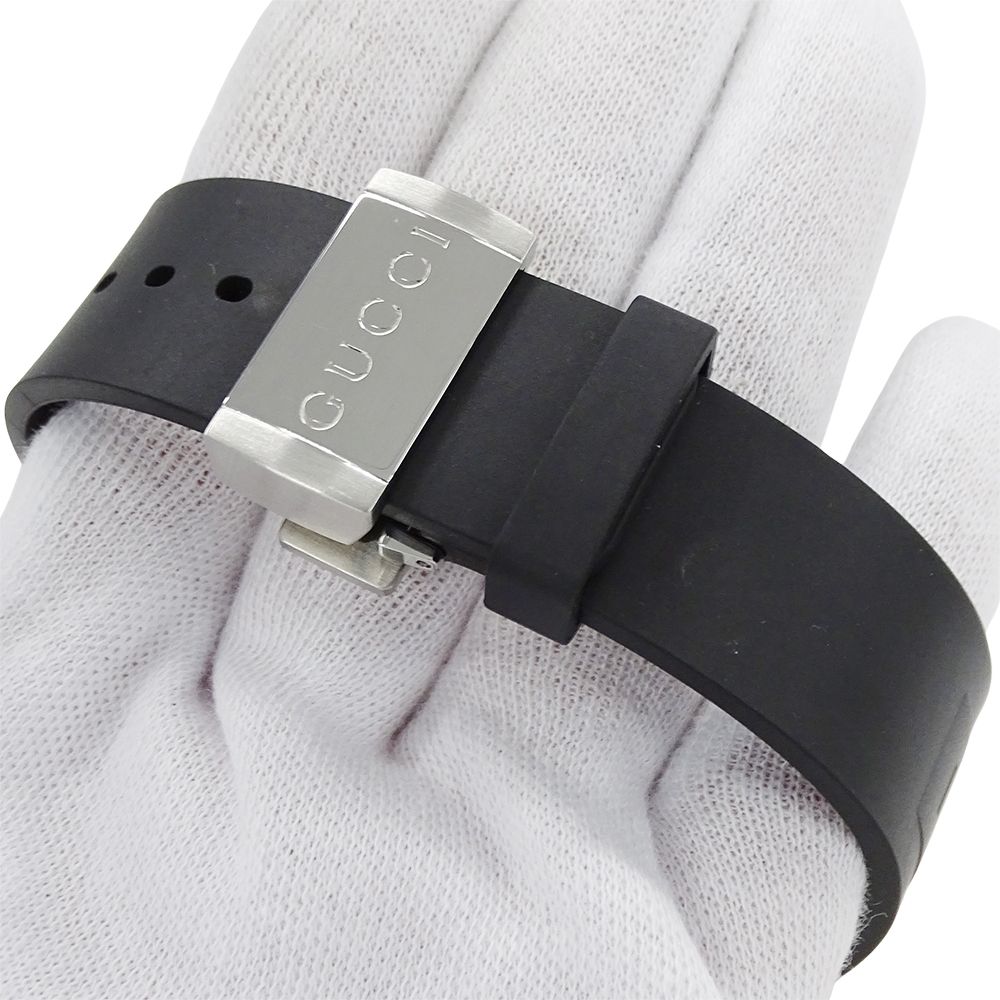 Gucci Watch Dive Snake Date Quartz Stainless Steel Rubber 136.2 Black Polished — view 6