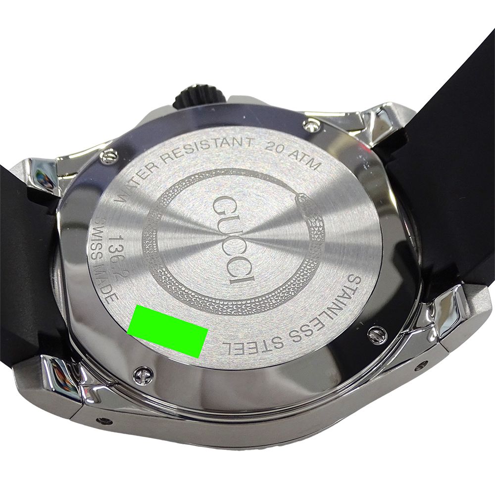 Gucci Watch Dive Snake Date Quartz Stainless Steel Rubber 136.2 Black Polished — view 7