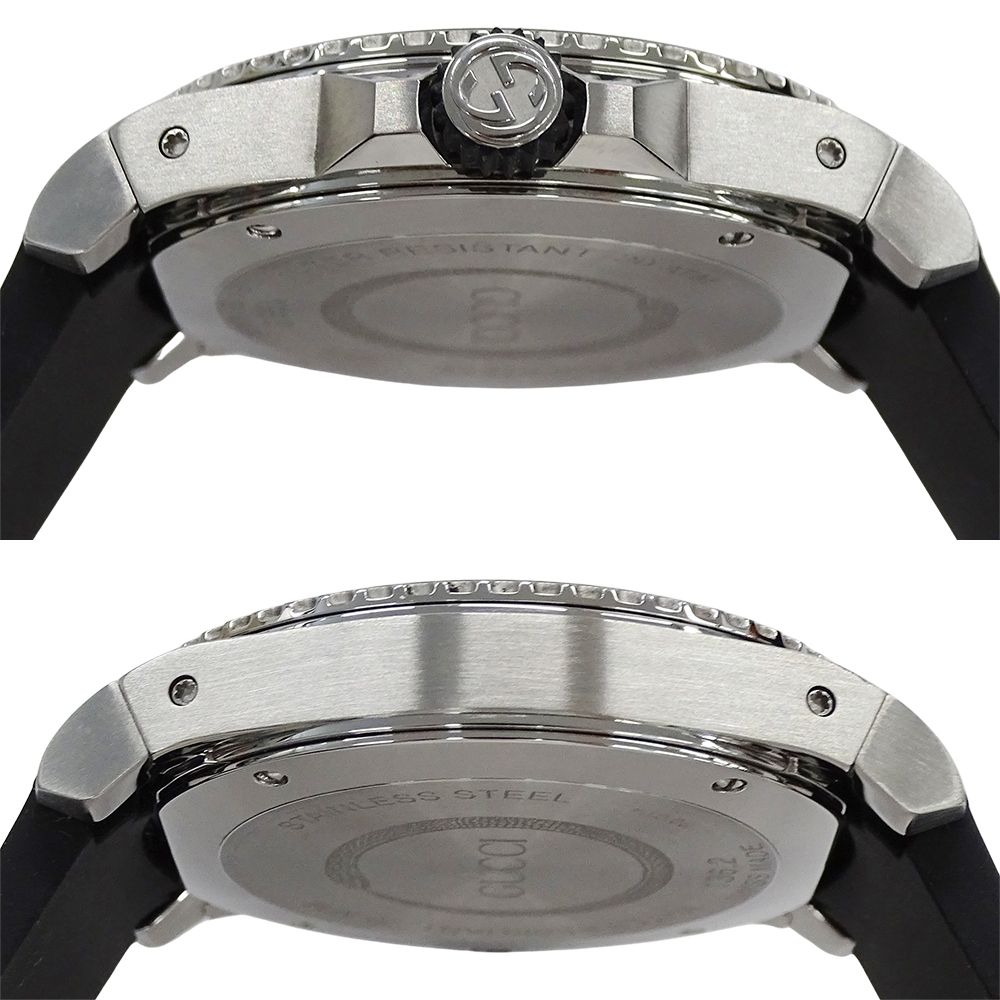 Gucci Watch Dive Snake Date Quartz Stainless Steel Rubber 136.2 Black Polished — view 3