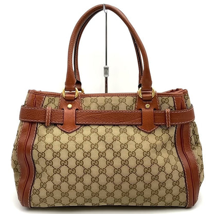 Gucci Tote Shoulder GG Running Canvas Leather Brown — view 4