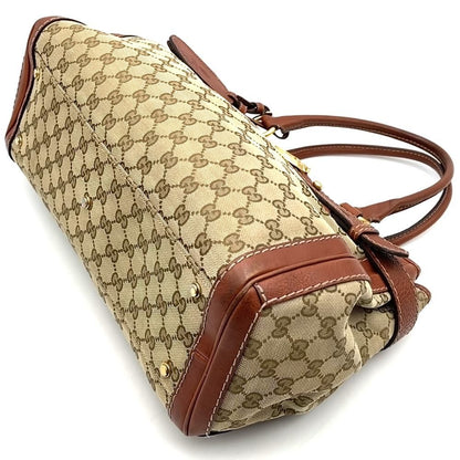 Gucci Tote Shoulder GG Running Canvas Leather Brown — view 2