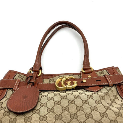 Gucci Tote Shoulder GG Running Canvas Leather Brown — view 5