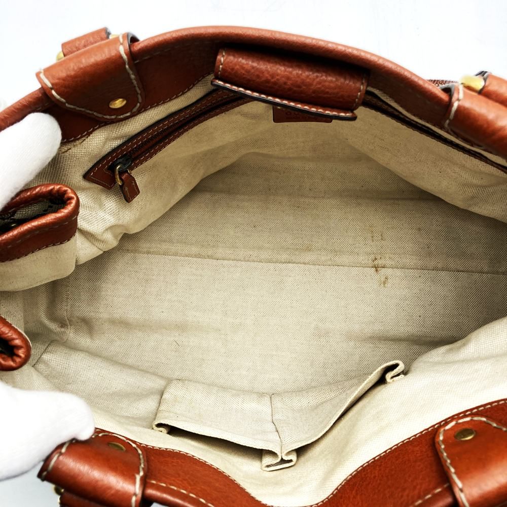 Gucci Tote Shoulder GG Running Canvas Leather Brown — view 6