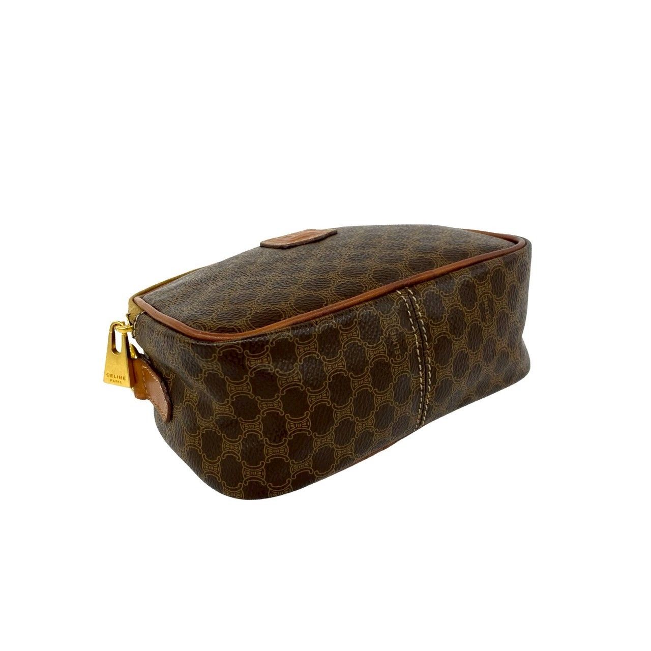 Celine Vintage Magadam Blason Triomphe Pattern Leather Mini Shoulder Bag Brown — view 7